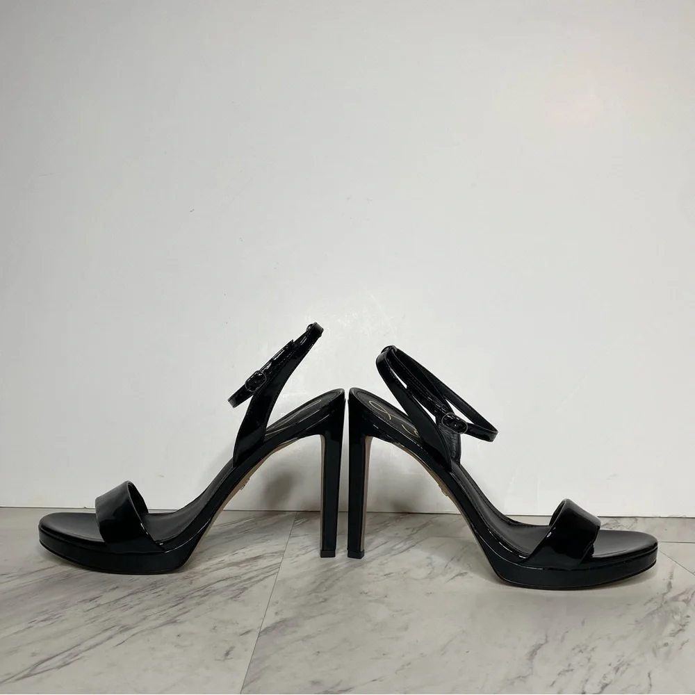Sam Edelman Jade Black Patent Leather Heeled Sandal 9 1/2 - Picture 7 of 14